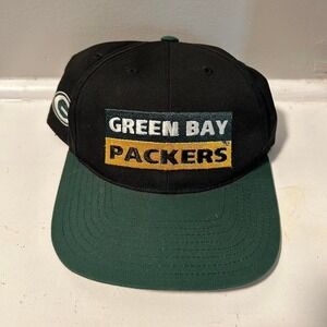 Vintage 90s Green Bay packers twill spellout two toned SnapBack hat cap by annco